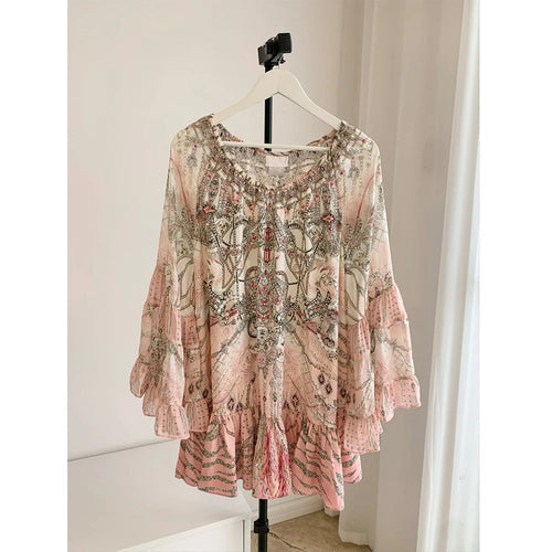 Jeweled Designer Dress Crystals Australian niche off the shoulder pink